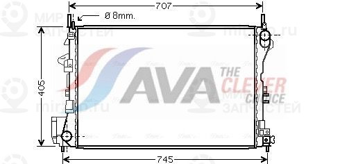 Радиатор, охлаждение двигателя AVA OL2339