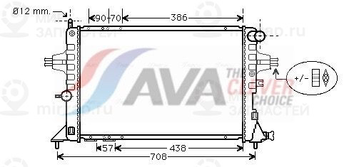 Радиатор, охлаждение двигателя AVA OLA2252