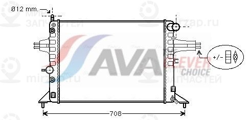 Радиатор, охлаждение двигателя AVA OLA2256