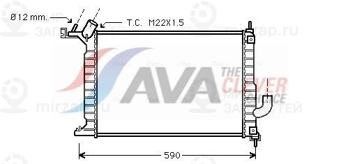 Радиатор, охлаждение двигателя AVA OLA2275