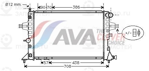 Радиатор, охлаждение двигателя AVA OLA2329