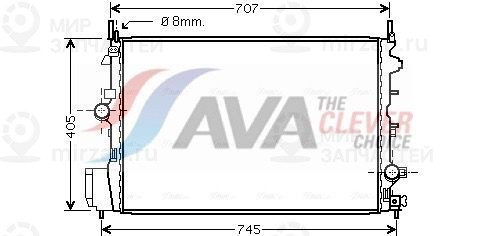 Радиатор, охлаждение двигателя AVA OLA2396