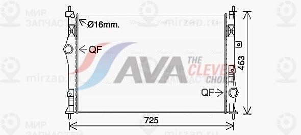 Радиатор, охлаждение двигателя AVA PE2412