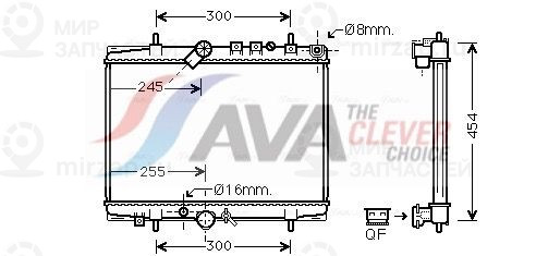 Радиатор, охлаждение двигателя AVA PEA2217