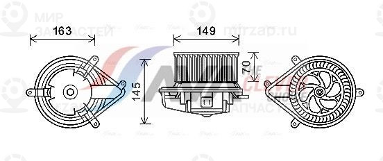 Вентилятор салона AVA RT8512