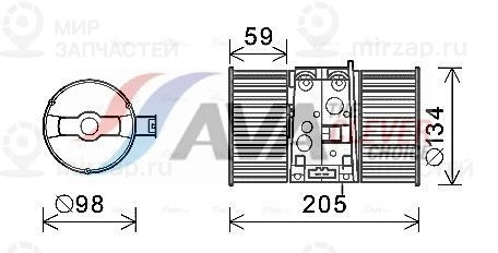 Вентилятор салона AVA RT8586