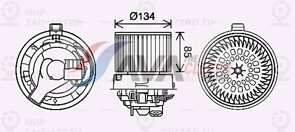 Вентилятор салона AVA RT8633