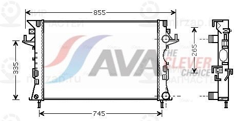 Радиатор, охлаждение двигателя AVA RTA2292