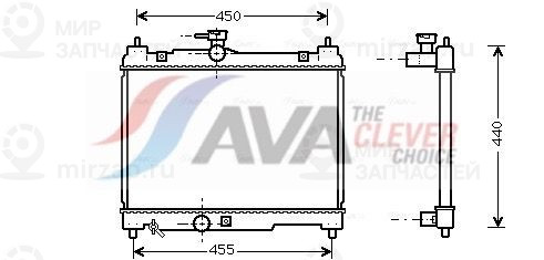 Радиатор, охлаждение двигателя AVA TOA2251