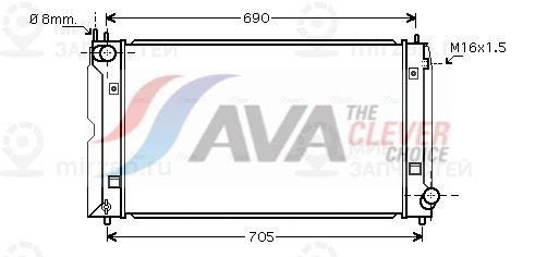 Радиатор, охлаждение двигателя AVA TOA2386