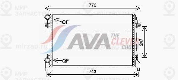 Радиатор, охлаждение двигателя AVA VN2402