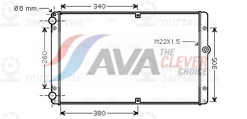 Радиатор, охлаждение двигателя AVA VNA2245