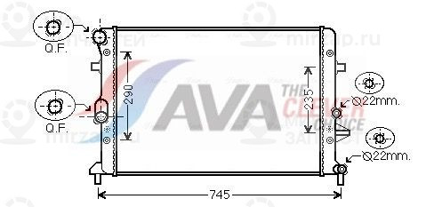 Радиатор, охлаждение двигателя AVA VNA2289