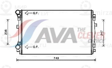 Радиатор, охлаждение двигателя AVA VNA2338