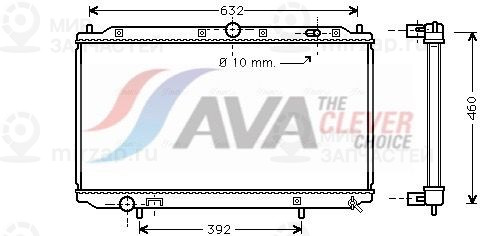 Радиатор, охлаждение двигателя AVA VO2124