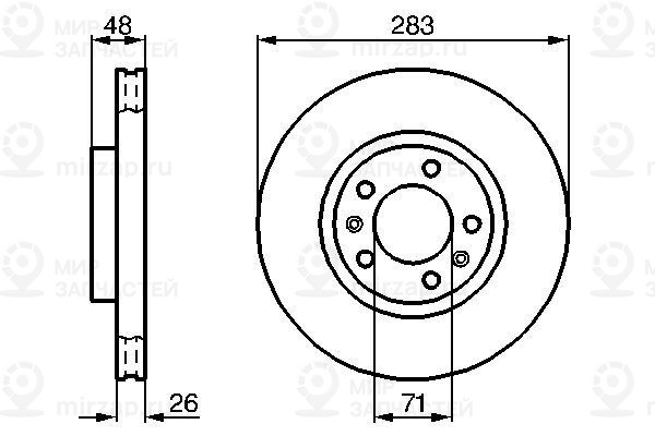 Тормозной диск BOSCH 0986478125