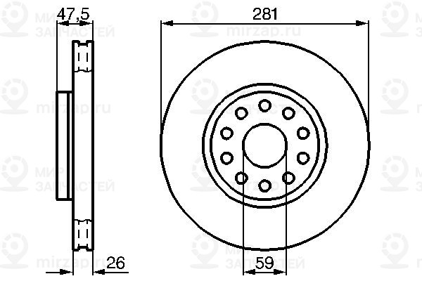 Тормозной диск BOSCH 0986478460