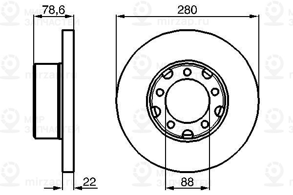 Тормозной диск BOSCH 0986478529