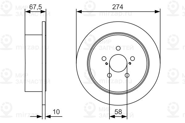 Тормозной диск BOSCH 0986479A82