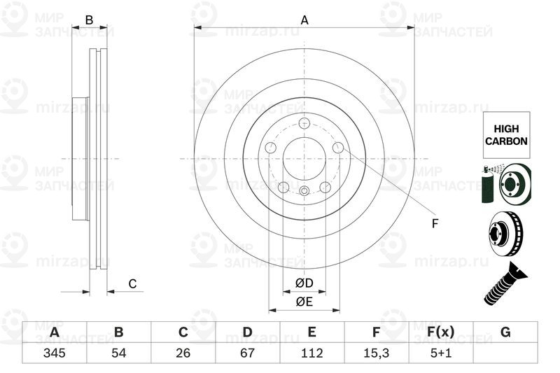 Тормозной диск BOSCH 0986479F69
