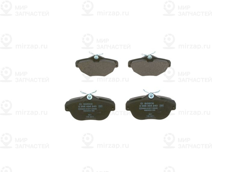Комплект тормозных колодок, дисковый тормоз BOSCH 0986494243