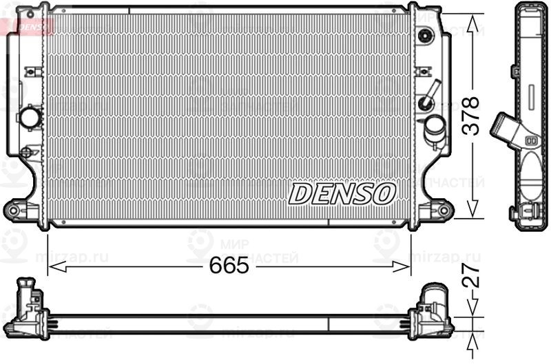 Радиатор, охлаждение двигателя DENSO DRM50088