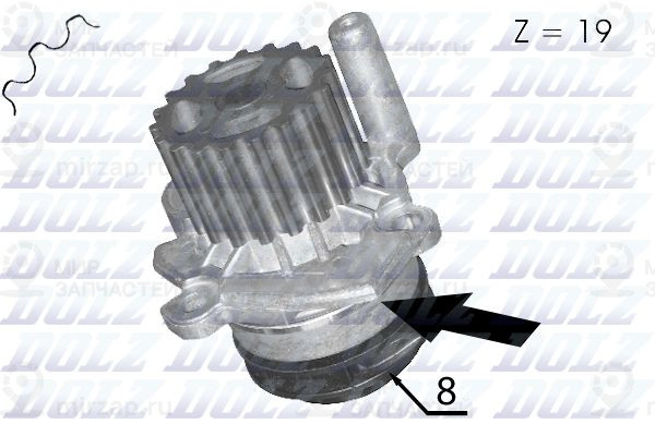 Водяной насос, охлаждение двигателя DOLZ A204