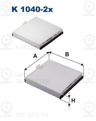 Фильтр, воздух во внутренном пространстве FILTRON K10402X