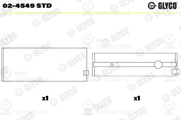 Подшипник коленвала GLYCO 024549STD