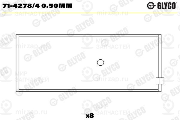 Шатунный подшипник GLYCO 7142784050MM