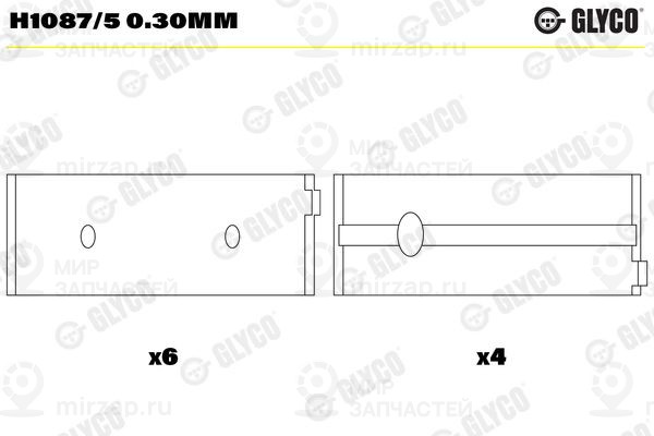 Подшипник коленвала GLYCO H10875030MM