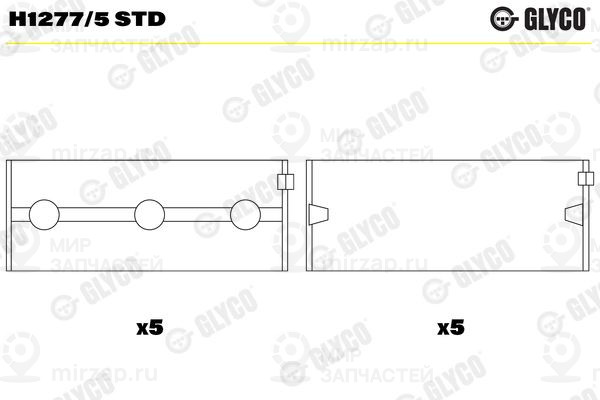 Подшипник коленвала GLYCO H12775STD