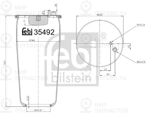 Кожух пневматической рессоры FEBI 35492