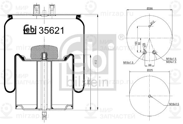 Кожух пневматической рессоры FEBI 35621