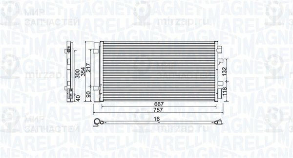 Конденсатор, кондиционер MAGNETI MARELLI 350203762000