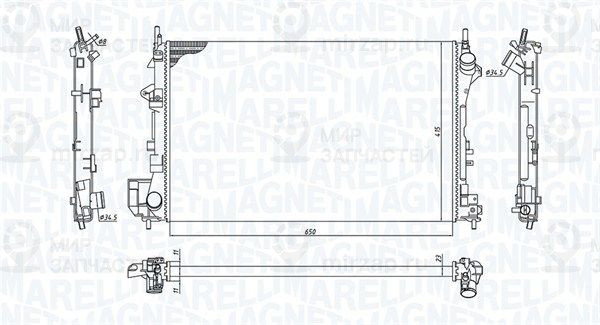 Радиатор, охлаждение двигателя MAGNETI MARELLI 350213185700