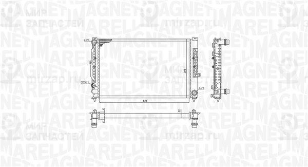 Радиатор, охлаждение двигателя MAGNETI MARELLI 350213199900