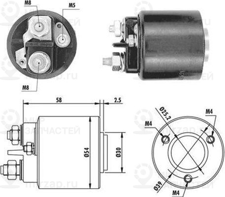 Тяговое реле, стартер MAGNETI MARELLI 940113050059