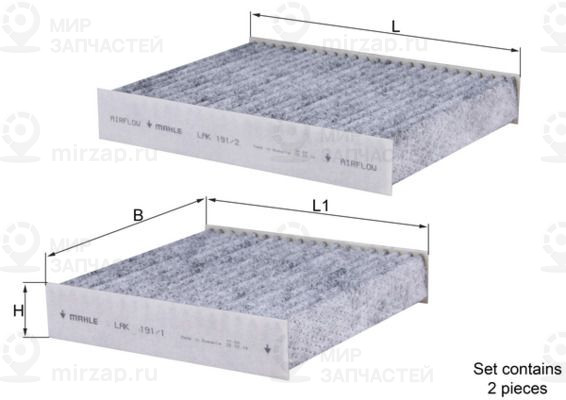 Фильтр, воздух во внутренном пространстве MAHLE LAK191S