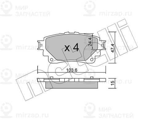 Комплект тормозных колодок, дисковый тормоз METELLI 2212900