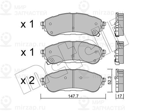 Комплект тормозных колодок, дисковый тормоз METELLI 2213440