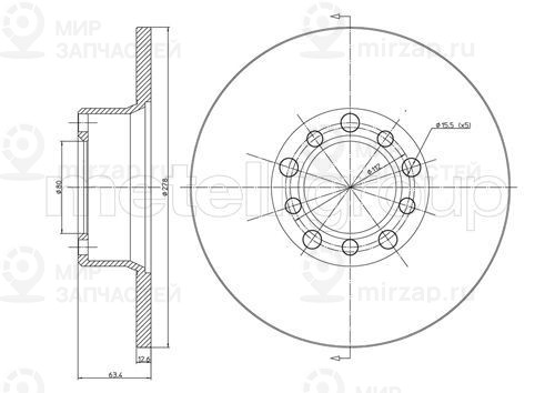 Тормозной диск METELLI 230046