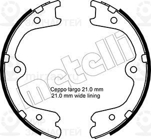 Комплект тормозных колодок, стояночная тормозная система METELLI 530297