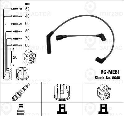 Комплект проводов зажигания NGK 8648
