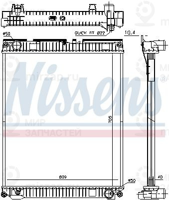 Радиатор, охлаждение двигателя NISSENS 67227