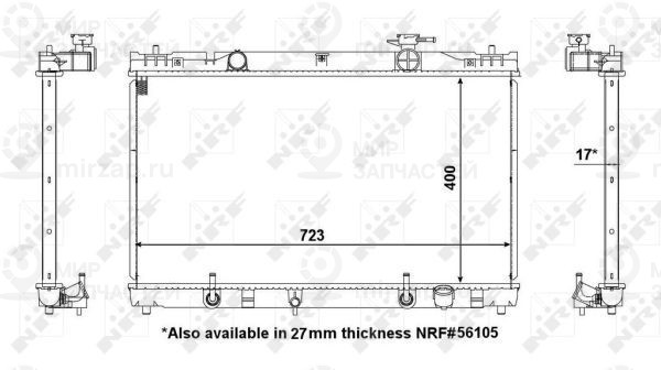 Радиатор, охлаждение двигателя NRF 53587