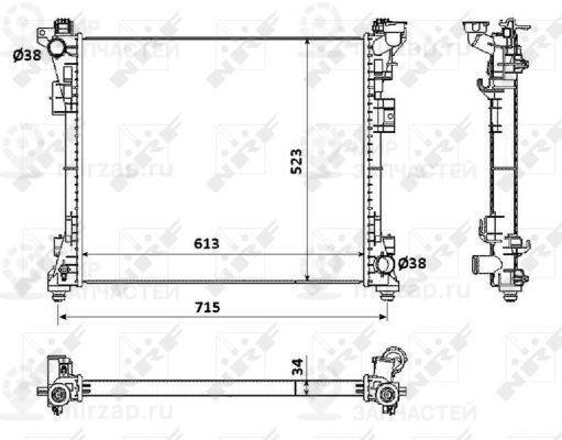 Радиатор, охлаждение двигателя NRF 53900