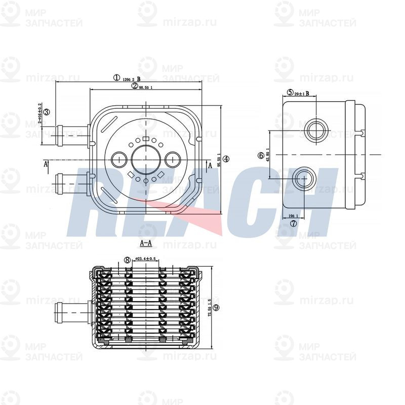 Радиатор масла двигателя REACH 12410170