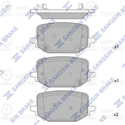 Комплект тормозных колодок, дисковый тормоз SANGSIN SP4433