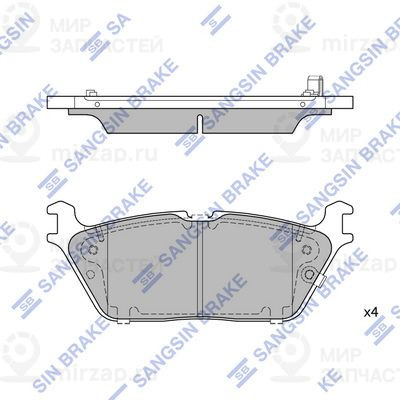 Комплект тормозных колодок, дисковый тормоз SANGSIN SP4501